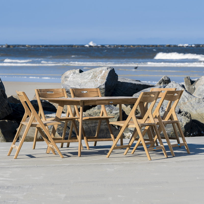 Outdoor 7 - Piece Teak Dining Set