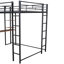 Lit mezzanine double en métal avec 2 tablettes et un bureau-1806173008