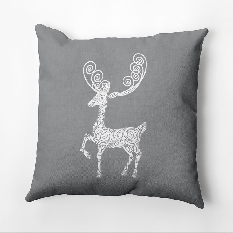 Reversible Throw Pillow, 18" x 18", Gray