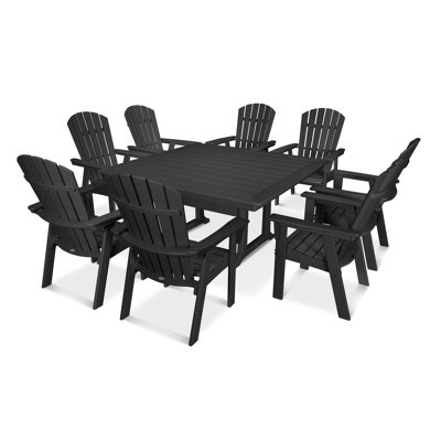 POLYWOOD Nautical Adirondack 9-Piece Trestle Dining Set