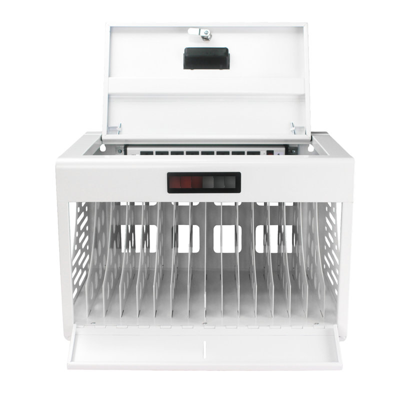 Armoire de charge pour 16 appareils - verrouillable, blanc, espace bureau, salle de classe, convient à différents modèles d'équipement numérique