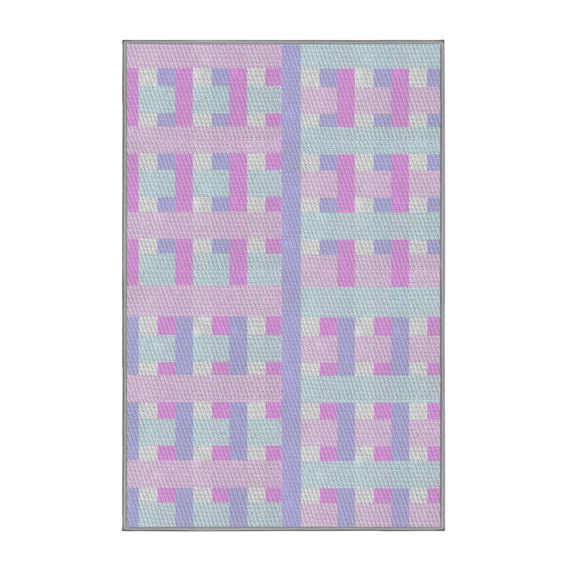 Tapis rose à motif écossais Kiely, Rectangle 5 pi x 7 pi