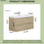 Meuble-lavabo mural de 42 po en chêne MFC avec dessus en résine blanche brute et carbonate de calcium, deux tiroirs coulissants en forme de U à fermeture douce, préassemblé-106735565