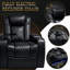 Fauteuil inclinable électrique de 124,4 po pour 4 personnes avec nappa de grain supérieur, relaxation entièrement réglable, charge intelligente, éclairage DEL RVB dynamique, noir
