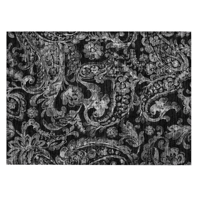 Shelsey Washable Paisley Indoor / Outdoor Rug, Rectangle 1'8" x 2'6"