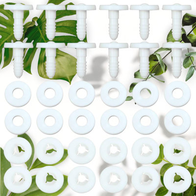 20-Piece White Plastic Doll Joints Set for Limbs and Head