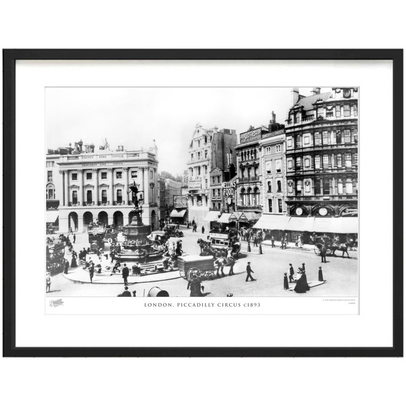 London, Piccadilly Circus C1893 by Francis Frith - Single Picture Frame Print, 40cm H x 50cm W x 2.3cm D
