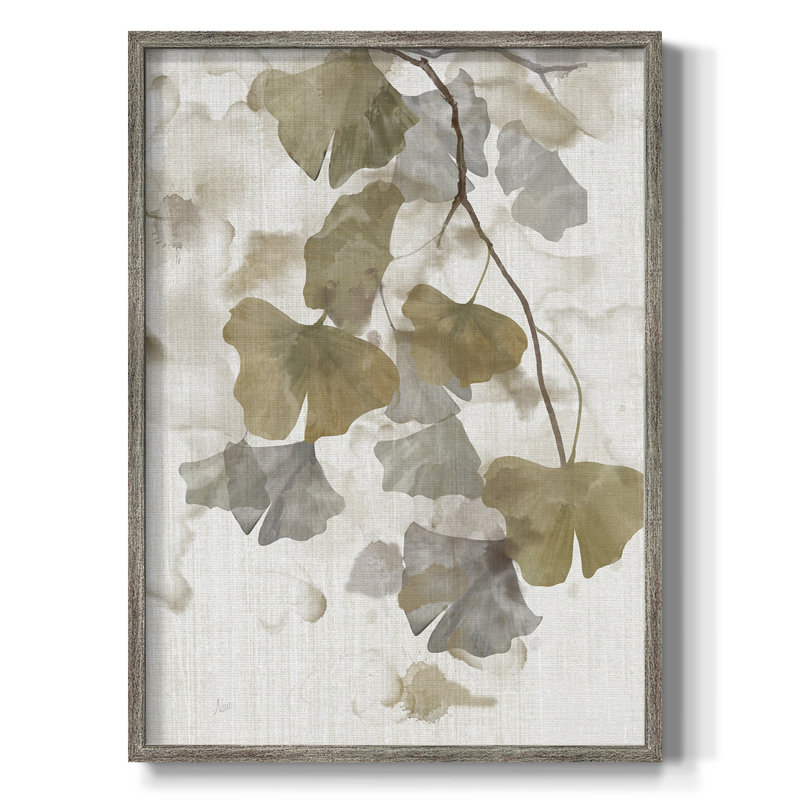 Reproduction encadrée Ginkgo Accent II - bois massif, H 15 po x l 12 po