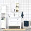 Armoire de salle de bain blanche à miroir avec 2 tablettes de rangement, 24,02 po x 25,5 po, à fixation murale