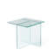 Table de bout polyvalente en verre trempé, petite table de thé pour l'intérieur et l'extérieur, durable et facile à nettoyer
