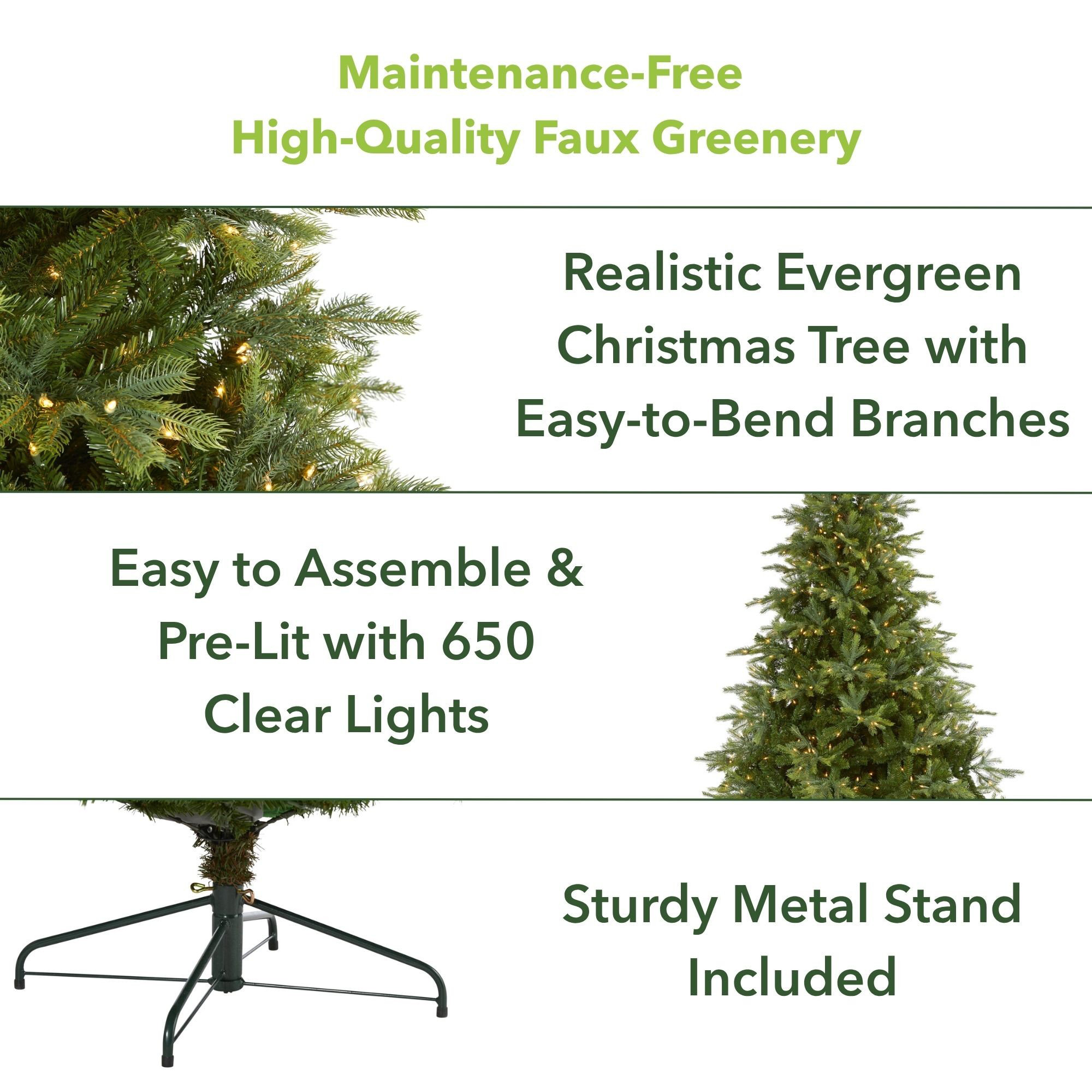Lighted Artificial Spruce Christmas Tree, 8' H