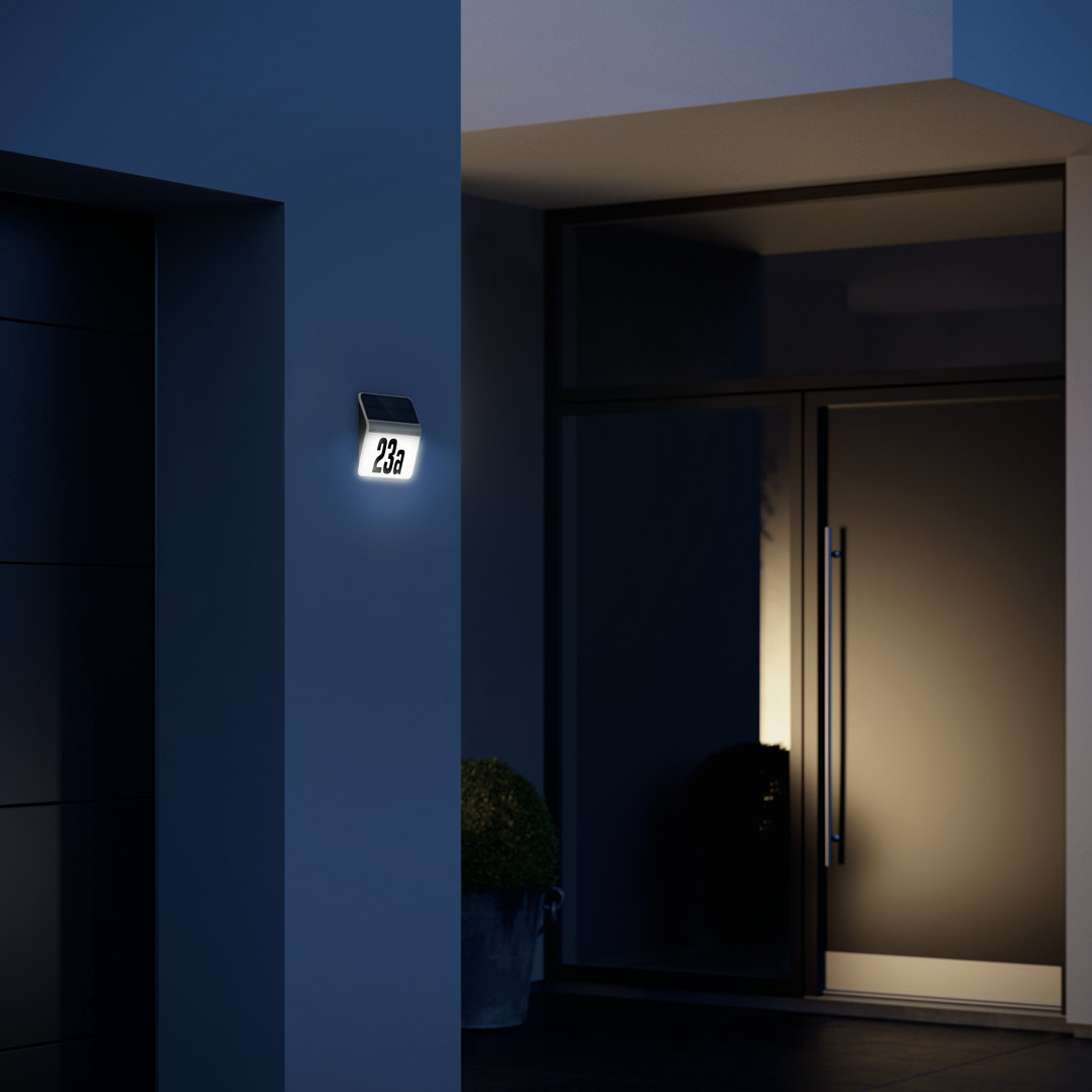 LED Solar House Number Wall Light XSolar LH-N Anthracite with Twilight Sensor