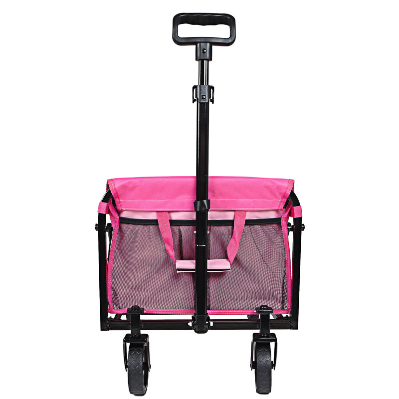 Collapsible Foldable Wagon With Wheels, Pink