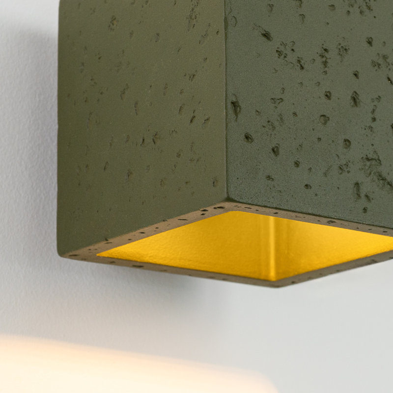 QUAD Flush Mounted Sconce, Wall lamp QUAD concrete olive green, Olive Green, 1 Light