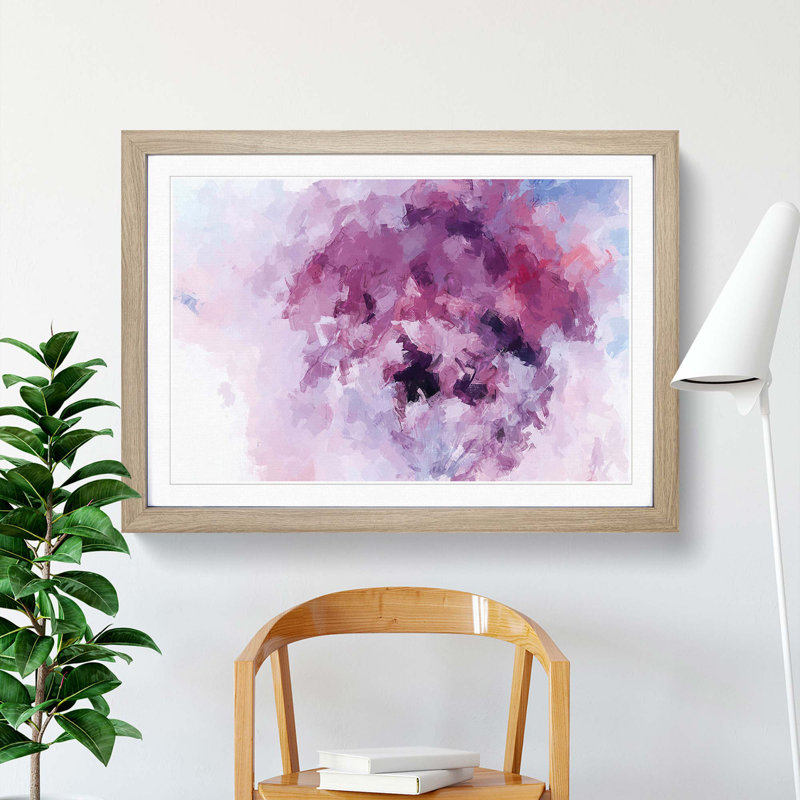 Floral Dreams in Abstract - Picture Frame Painting Print, 36cm H x 48cm W x 2cm D, Oak Framed