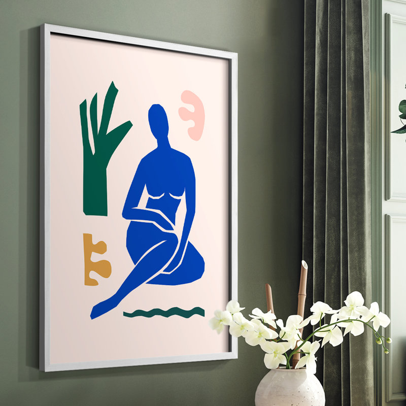 Matisse CDLXVII Framed Print - Solid Wood, 20" H x 16" W, White