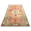 Tapis unique en laine noué à la main de style années 1960 de 6 pi 5 po x 10 pi 4 po en orange / jaune / gris
