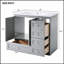 Meuble-lavabo autoportant de 36 po de style Shaker avec lavabo en céramique, tiroirs à fermeture en douceur et portes pour salles de bain modernes-1568777225