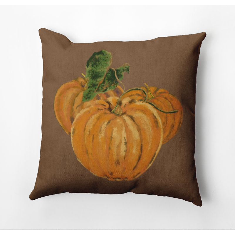 Outdoor Reversible Throw Pillow, Brown, 16" H x 16" W