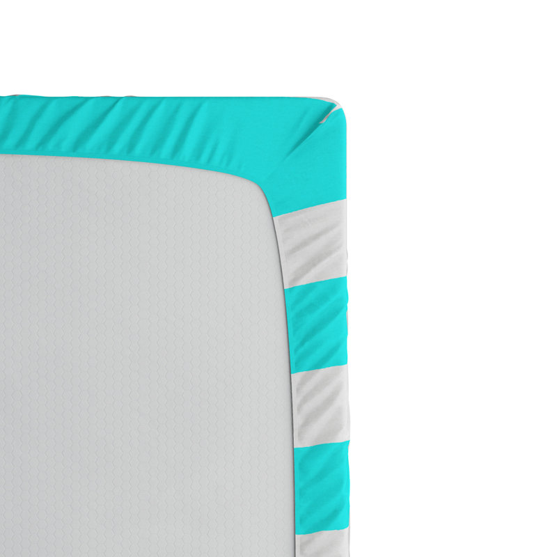 Microfiber Fitted Sheet, Queen Fitted Sheet, Blue Striped
