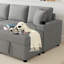 Canapé-lit modulaire convertible de 109 po - configurations en U / L, canapé-lit, ports USB et repose-pieds de rangement en chenille-1688195537