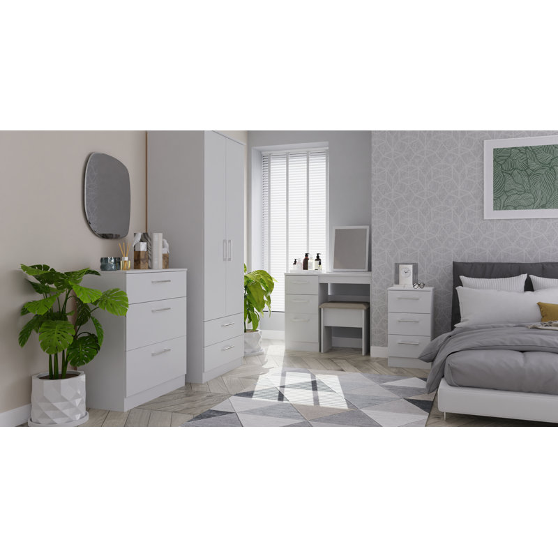 Fully Assembled Lebling 2 DrawerÂ Bedside Table, Grey