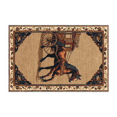 Transportation Brown Indoor and Outdoor Area Rug