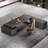 102.36"Premium Reddish-Brown L-Shaped Executive Desk-1015268865