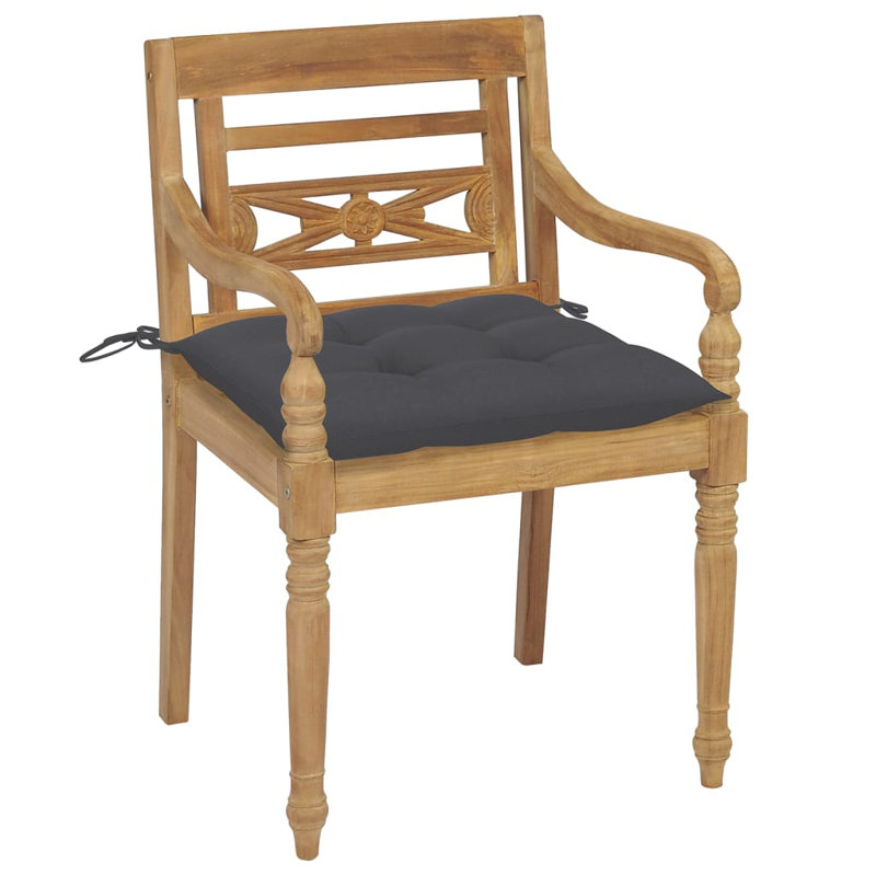 Chaise de terrasse avec coussin Alhuzaifi, Anthracite