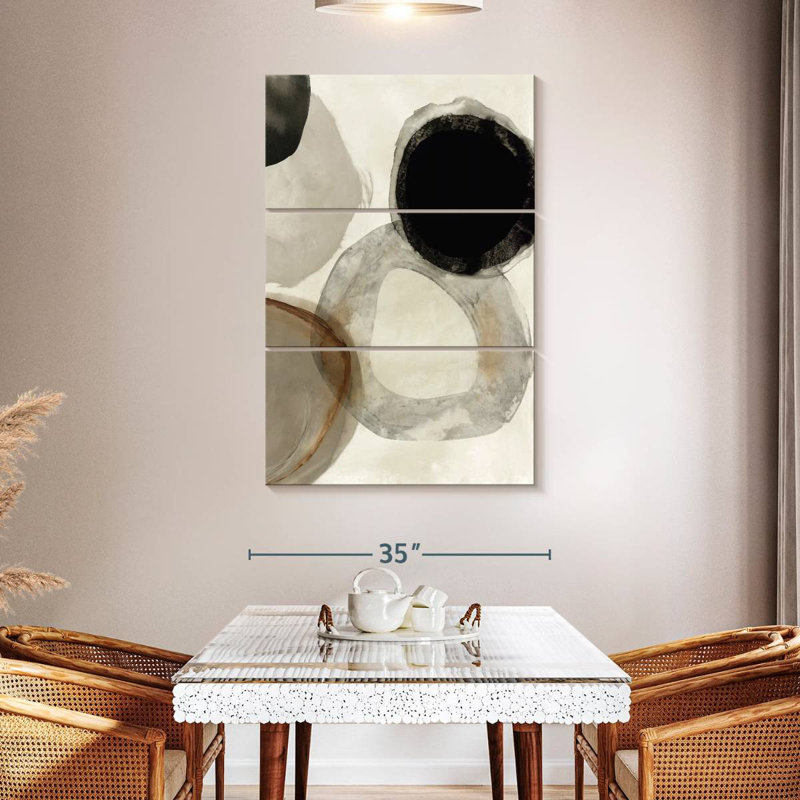 Avery Beige Rings I, 50" H x 32" W