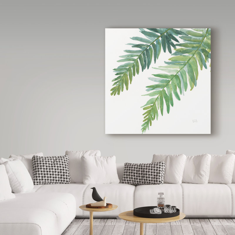 « ferns square i », reproduction de peinture à l’acrylique sur toile tendue, H 24 po x l 24 po x P 2 po