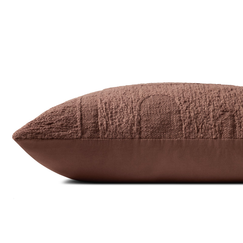 Brigette Romanek x Loloi Decorative Pillow, Rectangle 12"H x 27"W, Down Blend, Pink