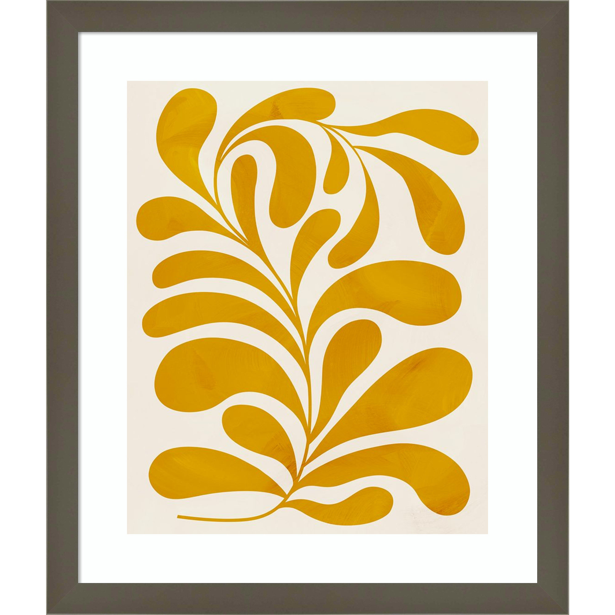 Goldenrod II by Grace Popp, 17" H x 15" W x 1" D, Gray