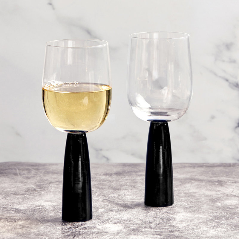 Oslo 300ml Wine Glass Set, Black