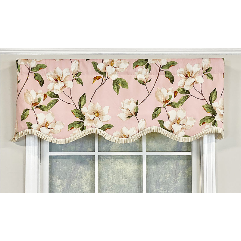 Cotton Blend Floral Scalloped Window Valance, Petal