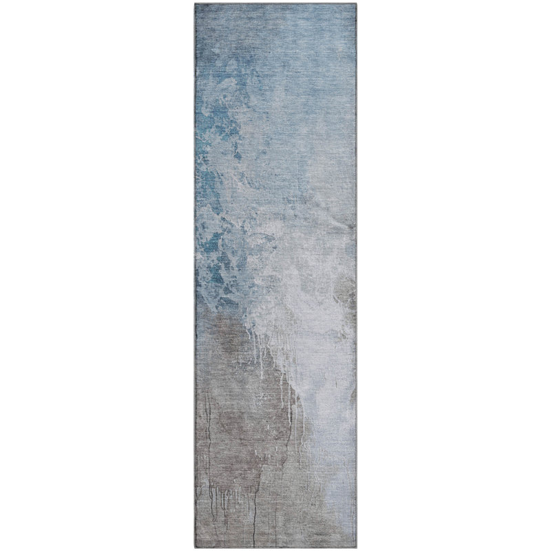 Premium Machine Washable Stallings AMF1842 Abstract Rug, Runner 2'3" x 7'6"
