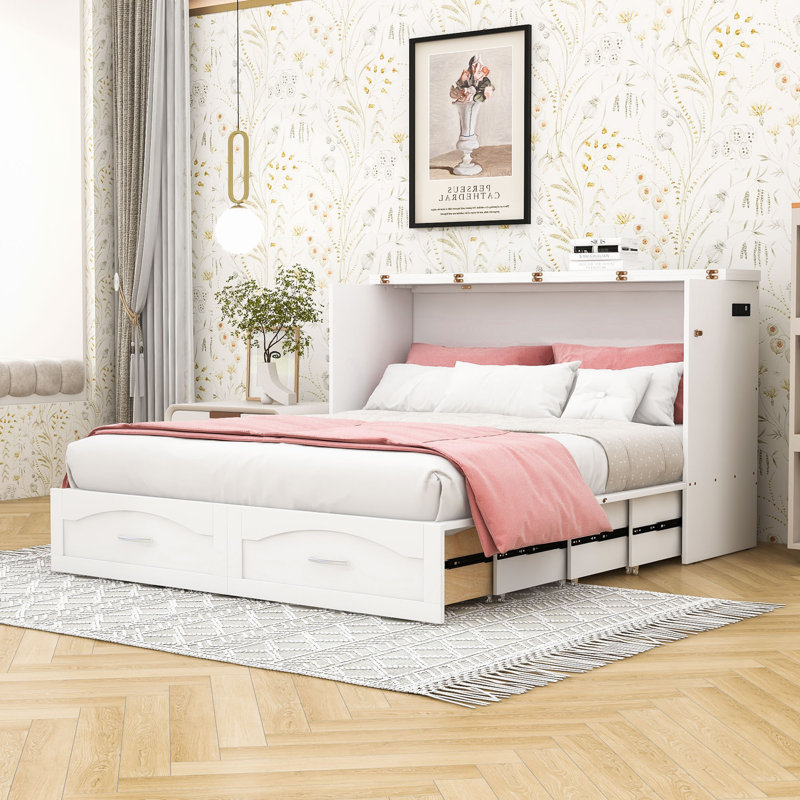 Queen Murphy Bed with Pulley Structure Design
