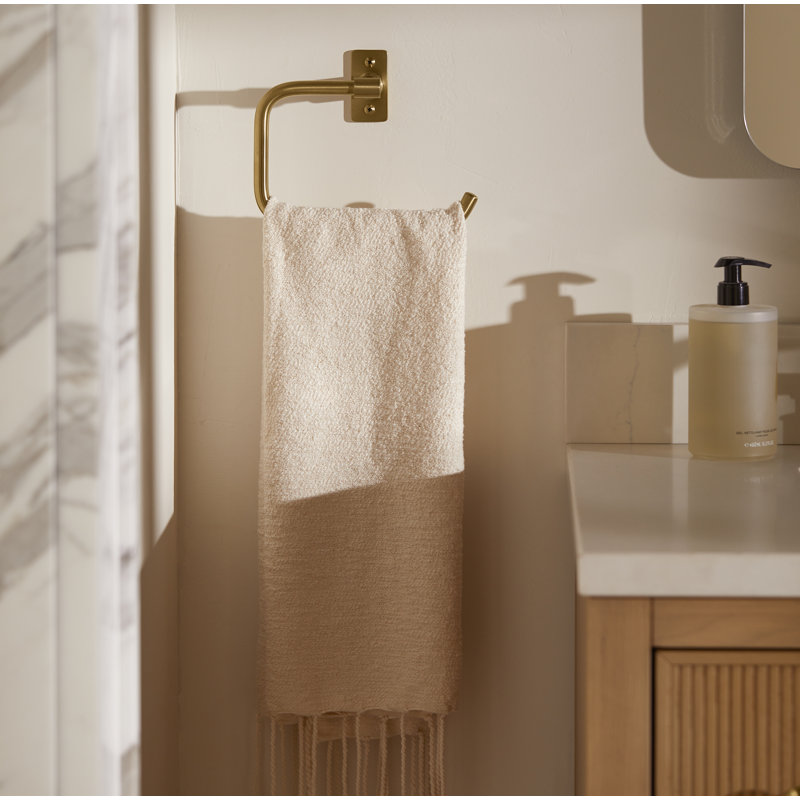 Castia by Studio McGee Towel Ring, Vibrant Brushed Moderne Brass