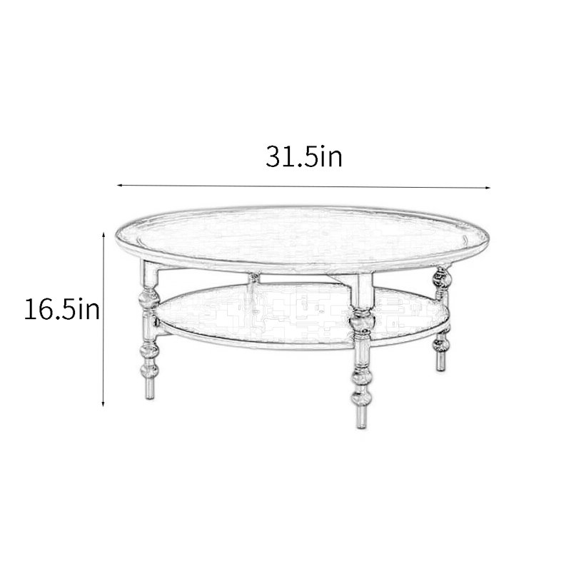 Vintage round end table, 16.5" H x 31.5" L x 31.5" W