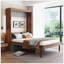 Lit escamotable double avec bureau pliable - Lit escamotable mural - Noyer et gris