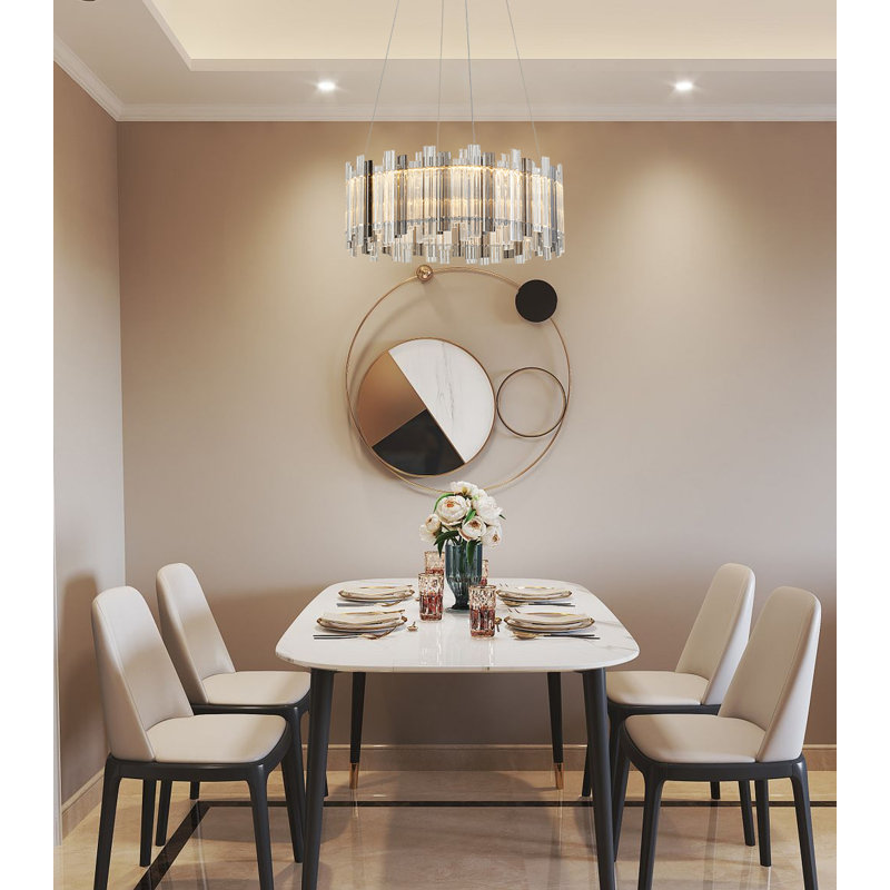 1-Light Chrome LED Pendant With Clear And Smoke Glass Accents