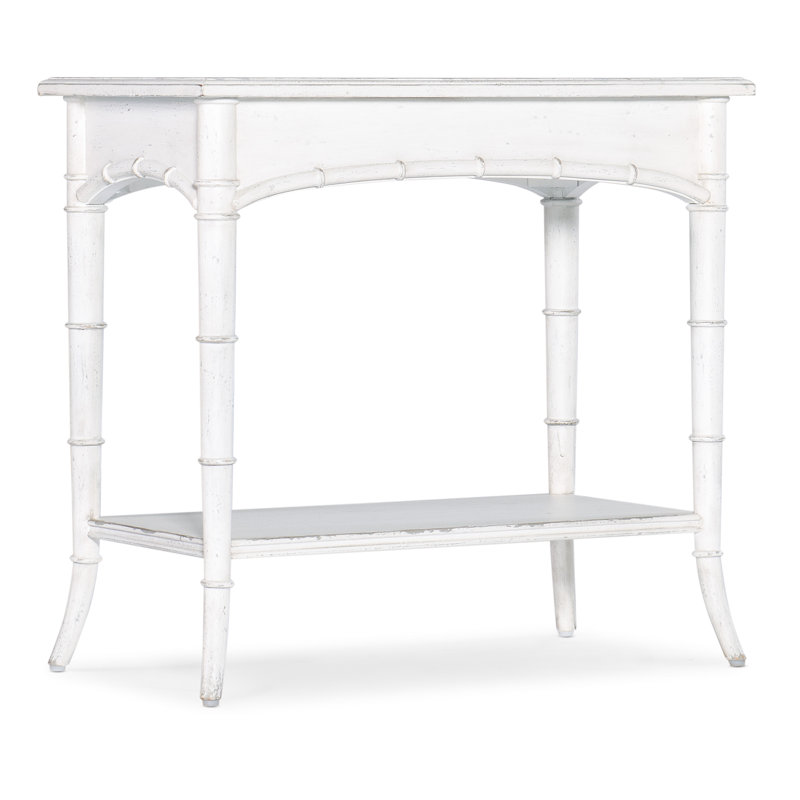 Charleston White Heron Rustic Rectangular End Table