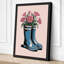 Boots in Bloom Botanical 1 Piece Wrapped Canvas Wall Art-1383932104-1383932105