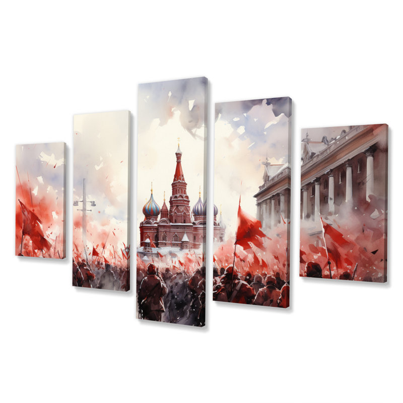 The Russian Revolution Canvas - Historical Wall Decor - 5 Panels