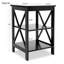 Petite table d'appoint Oxford avec surface laquée UV et pieds en X, idéale pour le salon