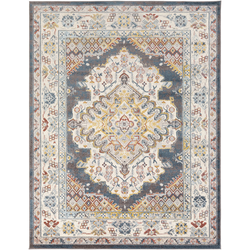 Machine Woven Indoor Rug, Bright Yellow/Grey, Rectangle 240 x 310 cm