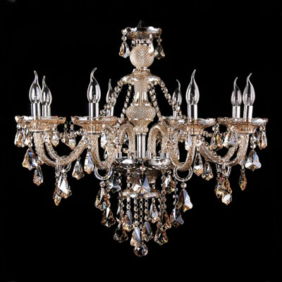 Lustre empire en cristal 8 lumières Champagne