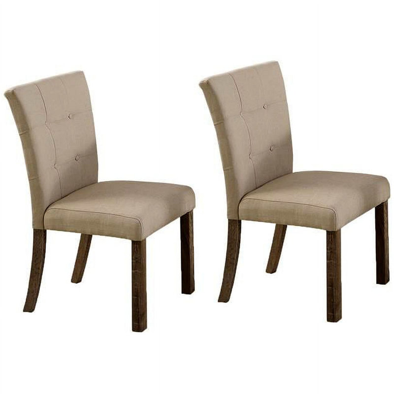 Chaise de salle à manger rembourrée, dossier capitonné, chaise de salle à manger avec pieds en bois