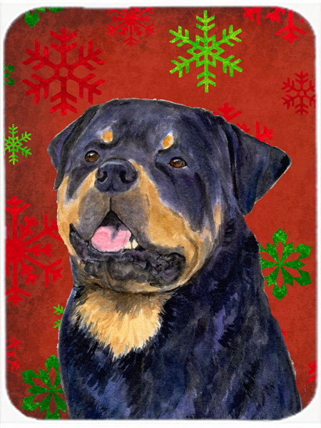 Planche à découper en verre rottweilere allée de vacances Ashlynn, Rouge / Vert