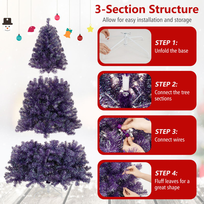 5.91' H Artificial Christmas Tree, Purple
